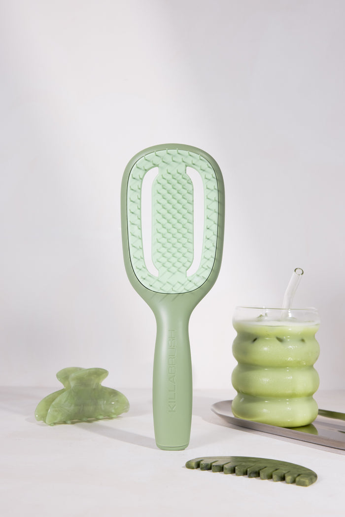 KILLABRUSH antimicrobial vented hair brush in matcha green — Matcha